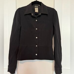 VERSACE JEANS COUTURE Black Snap Up Light Jacket Size Small